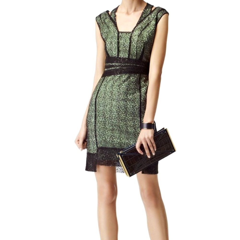 REISS green sparkly mini cocktail dress